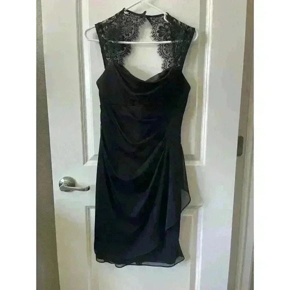 Scarlett Dress Women's Size 4 Lace Shoulder Halter Sheath Wrap Layer - Picture 3 of 9